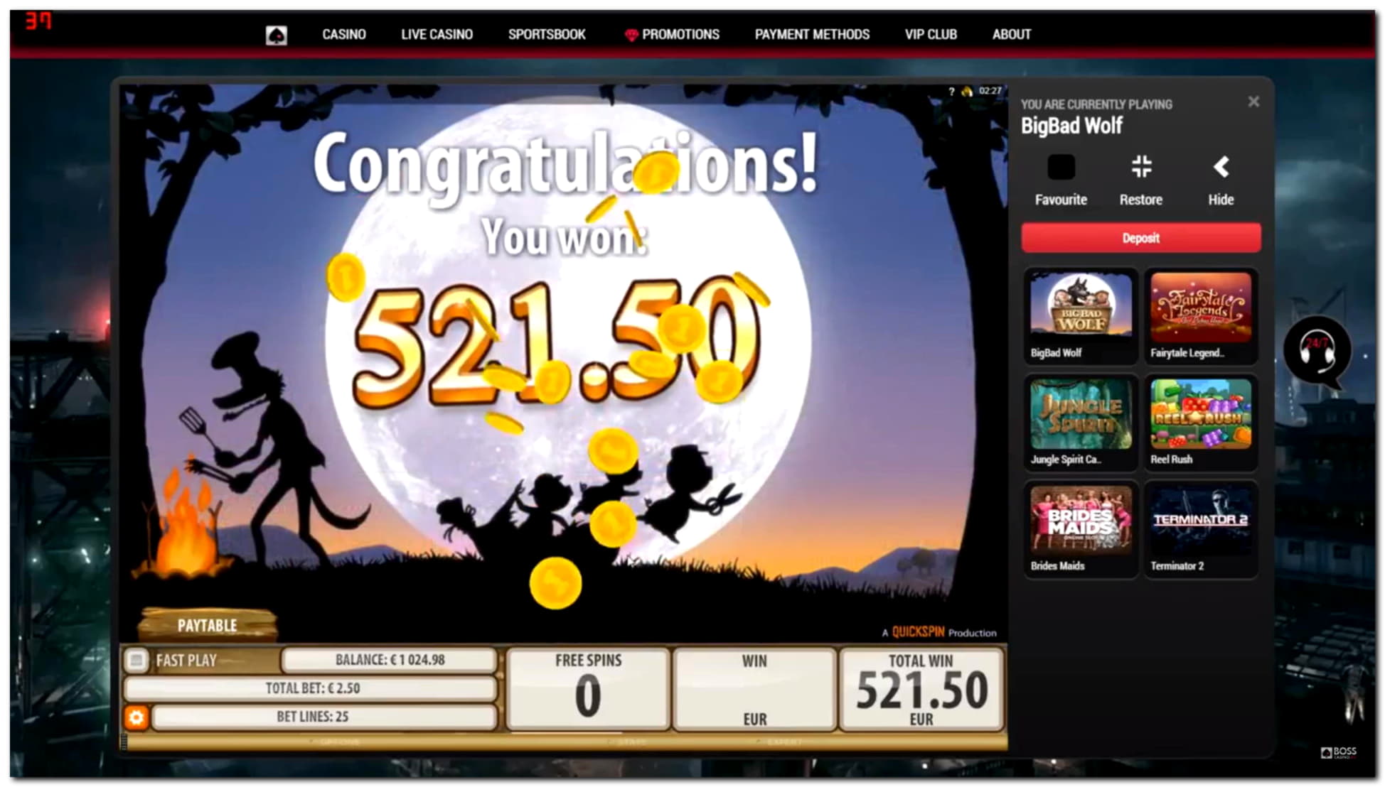 345% Welcome Bonus at Party Casino
