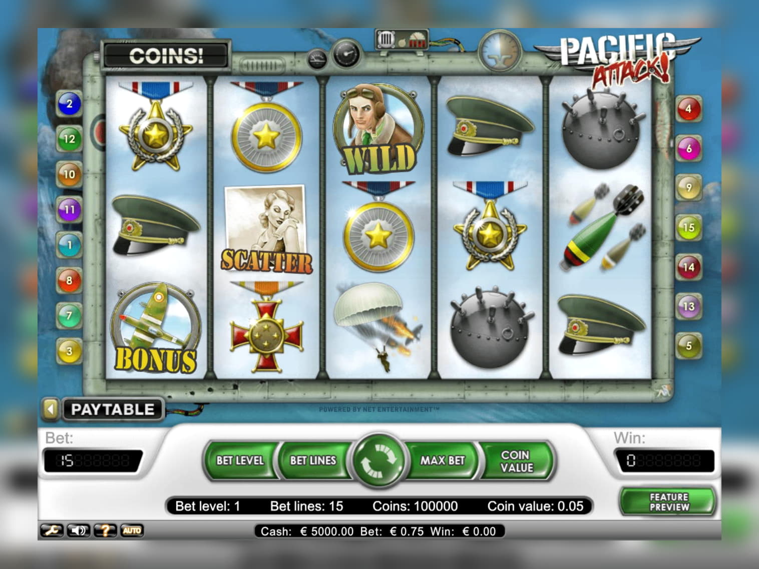 44 Free spins no deposit at bWin Casino