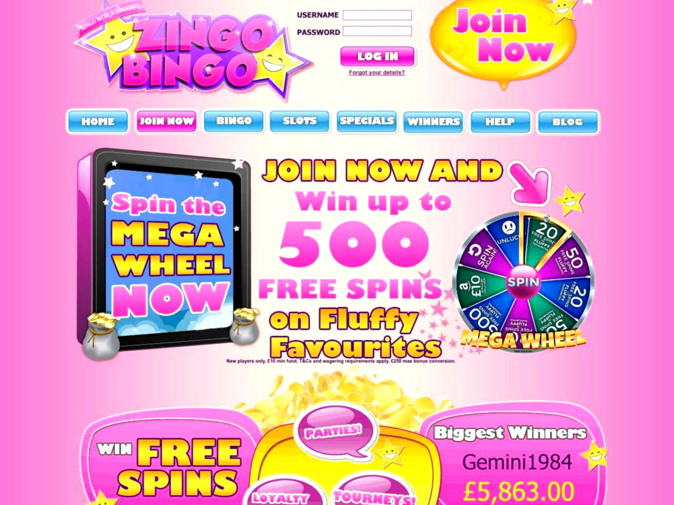 55 free spins no deposit casino at Party Casino
