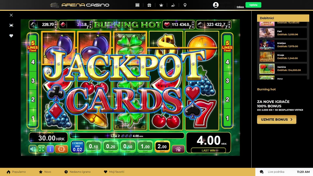 Arena Finnish Casino isplata: Burning Hot jackpot