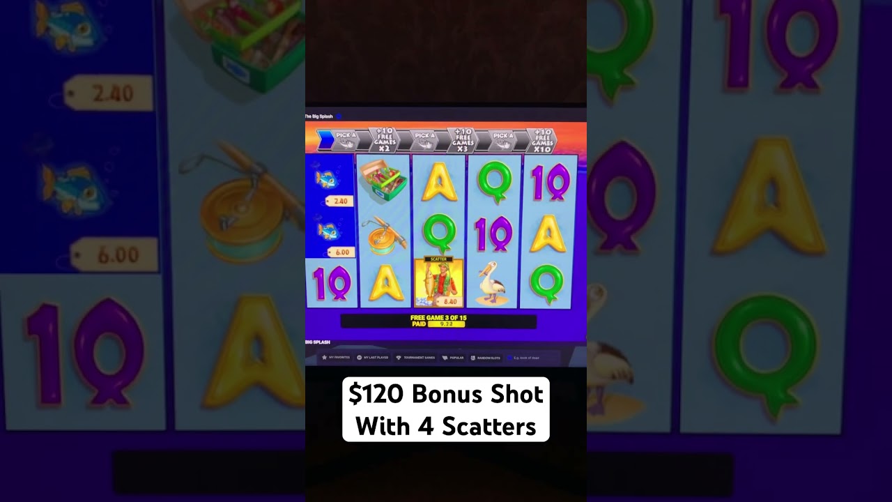$120 Bonus Shot & 4 Scatters #slots #gambling
